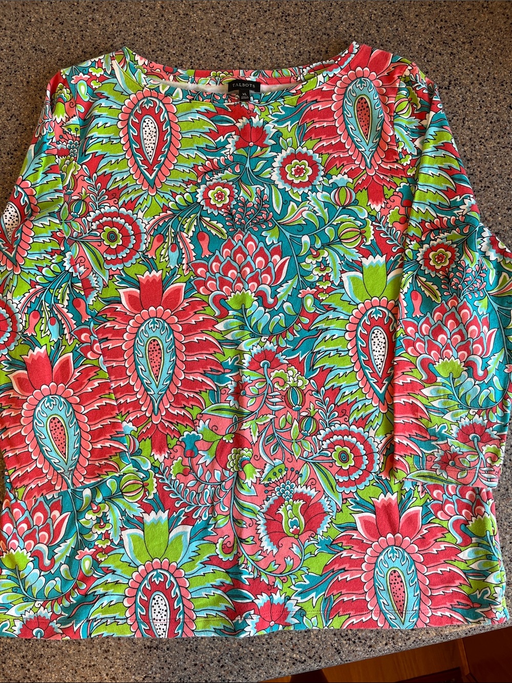 Talbots Multicolor Floral Paisley Top